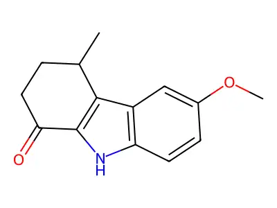 2,3,4,9-tetrahydro-6-methoxy-4-methyl-1H-carbazol-1-one structure