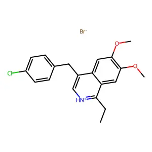 Isoquinoline, 4-(p-chlorobenzyl)-6,7-dimethoxy-1-ethyl-, hydrobromide structure