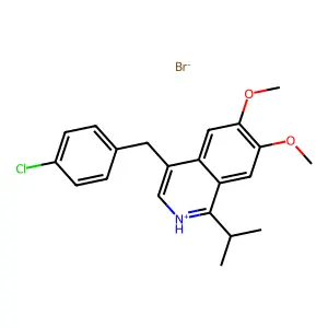 Isoquinoline, 4-(p-chlorobenzyl)-6,7-dimethoxy-1-isopropyl-, hydrobromide structure