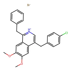 Isoquinoline, 1-benzyl-4-(p-chlorobenzyl)-6,7-dimethoxy-, hydrobromide structure