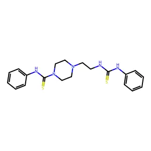 N-phenyl-4-[2-(phenylcarbamothioylamino)ethyl]piperazine-1-carbothioamide structure