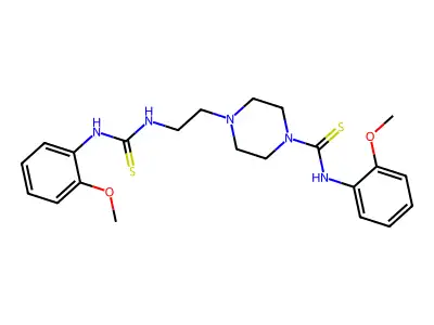 N-(2-Methoxyphenyl)-4-(2-(3-(2-methoxyphenyl)thioureido)ethyl)piperazine-1-carbothioamide structure