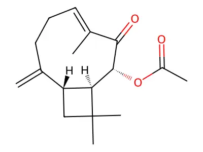 (4,11,11-Trimethyl-8-methylidene-3-oxo-2-bicyclo[7.2.0]undec-4-enyl) acetate structure