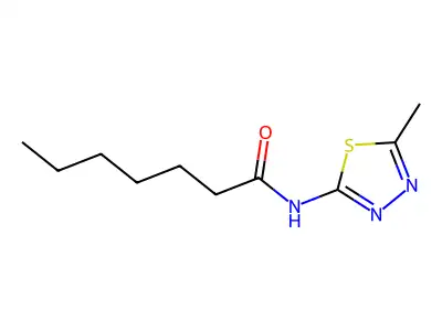 N-(5-methyl-1,3,4-thiadiazol-2-yl)heptanamide structure
