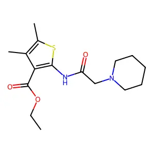 Ethyl 4,5-dimethyl-2-[(piperidin-1-ylacetyl)amino]thiophene-3-carboxylate structure