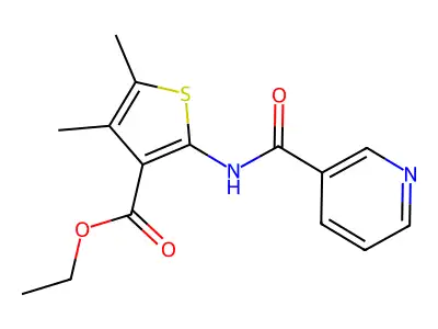 Ethyl 4,5-dimethyl-2-(pyridine-3-carbonylamino)thiophene-3-carboxylate structure