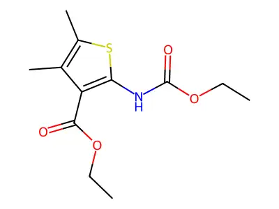 Ethyl 2-(ethoxycarbonylamino)-4,5-dimethylthiophene-3-carboxylate structure