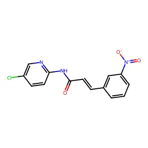 (2E)-N-(5-chloropyridin-2-yl)-3-(3-nitrophenyl)prop-2-enamide structure