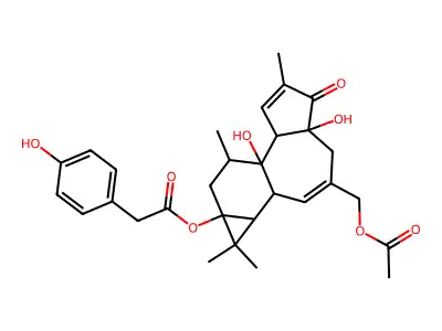 12-Deoxyphorbol-13-(4-hydroxyphenylacetate)-20-acetate structure