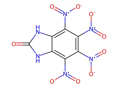 4,5,6,7-tetranitro-1,3-dihydrobenzimidazol-2-one structure