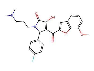 1-[3-(dimethylamino)propyl]-5-(4-fluorophenyl)-3-hydroxy-4-[(7-methoxybenzo[d] furan-2-yl)carbonyl]-3-pyrrolin-2-one structure