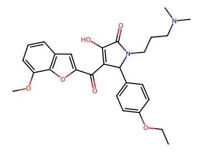 1-[3-(dimethylamino)propyl]-5-(4-ethoxyphenyl)-3-hydroxy-4-[(7-methoxybenzo[d] furan-2-yl)carbonyl]-3-pyrrolin-2-one structure
