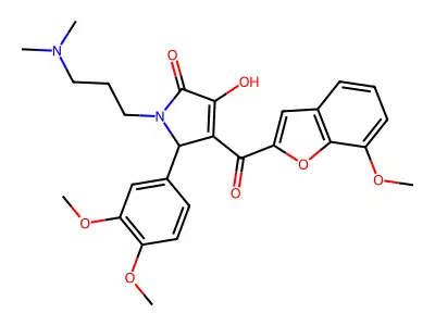 5-(3,4-dimethoxyphenyl)-1-[3-(dimethylamino)propyl]-3-hydroxy-4-[(7-methoxyben zo[d]furan-2-yl)carbonyl]-3-pyrrolin-2-one structure