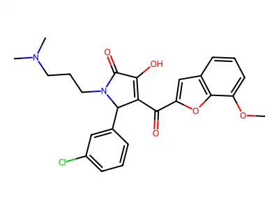 1-[3-(dimethylamino)propyl]-5-(3-chlorophenyl)-3-hydroxy-4-[(7-methoxybenzo[d] furan-2-yl)carbonyl]-3-pyrrolin-2-one structure