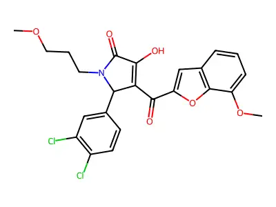 5-(3,4-dichlorophenyl)-3-hydroxy-4-(7-methoxy-1-benzofuran-2-carbonyl)-1-(3-methoxypropyl)-2,5-dihydro-1H-pyrrol-2-one structure