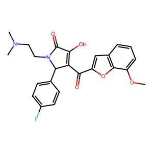 1-(2-(dimethylamino)ethyl)-5-(4-fluorophenyl)-3-hydroxy-4-(7-methoxybenzofuran-2-carbonyl)-1H-pyrrol-2(5H)-one structure