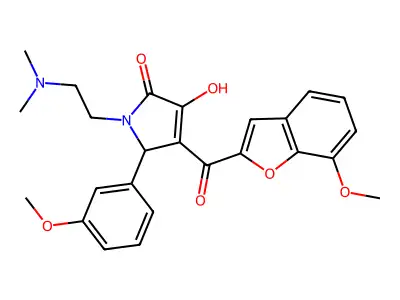 1-[2-(dimethylamino)ethyl]-3-hydroxy-4-(7-methoxy-1-benzofuran-2-carbonyl)-5-(3-methoxyphenyl)-2,5-dihydro-1H-pyrrol-2-one structure
