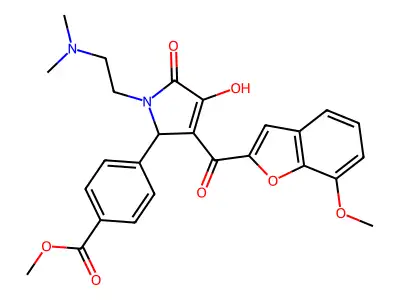 methyl 4-{1-[2-(dimethylamino)ethyl]-4-hydroxy-3-[(7-methoxy-1-benzofuran-2-yl)carbonyl]-5-oxo-2,5-dihydro-1H-pyrrol-2-yl}benzoate structure