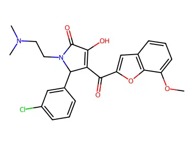 1-[2-(dimethylamino)ethyl]-5-(3-chlorophenyl)-3-hydroxy-4-[(7-methoxybenzo[d]f uran-2-yl)carbonyl]-3-pyrrolin-2-one structure