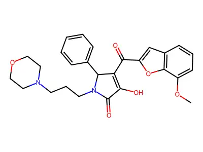 3-Hydroxy-4-[(7-methoxybenzo[d]furan-2-yl)carbonyl]-1-(3-morpholin-4-ylpropyl)-5-phenyl-3-pyrrolin-2-one structure