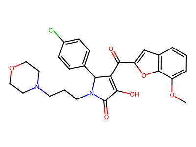 5-(4-chlorophenyl)-3-hydroxy-4-[(7-methoxybenzo[d]furan-2-yl)carbonyl]-1-(3-mo rpholin-4-ylpropyl)-3-pyrrolin-2-one structure
