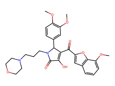 5-(3,4-Dimethoxyphenyl)-3-hydroxy-4-[(7-methoxybenzo[d]furan-2-yl)carbonyl]-1-(3-morpholin-4-ylpropyl)-3-pyrrolin-2-one structure