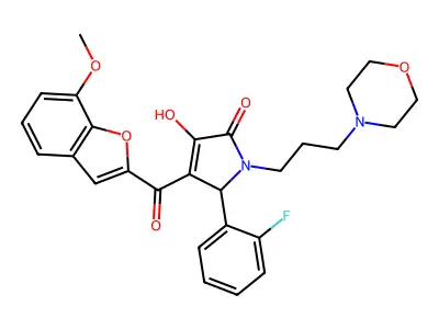 5-(2-fluorophenyl)-3-hydroxy-4-(7-methoxy-1-benzofuran-2-carbonyl)-1-[3-(morpholin-4-yl)propyl]-2,5-dihydro-1H-pyrrol-2-one structure
