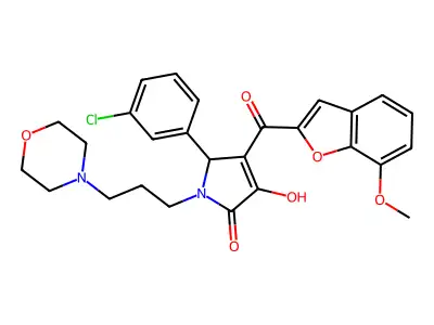 5-(3-chlorophenyl)-3-hydroxy-4-[(7-methoxybenzo[d]furan-2-yl)carbonyl]-1-(3-mo rpholin-4-ylpropyl)-3-pyrrolin-2-one structure