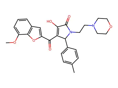 3-hydroxy-4-[(7-methoxybenzo[d]furan-2-yl)carbonyl]-5-(4-methylphenyl)-1-(2-mo rpholin-4-ylethyl)-3-pyrrolin-2-one structure