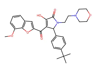 2-(4-tert-butylphenyl)-4-hydroxy-3-(7-methoxy-1-benzofuran-2-carbonyl)-1-(2-morpholin-4-ylethyl)-2H-pyrrol-5-one structure