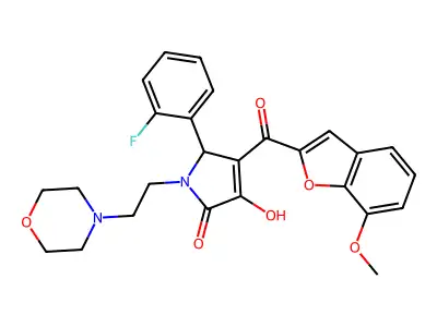 5-(2-fluorophenyl)-3-hydroxy-4-[(7-methoxybenzo[d]furan-2-yl)carbonyl]-1-(2-mo rpholin-4-ylethyl)-3-pyrrolin-2-one structure