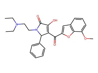 1-(2-(diethylamino)ethyl)-3-hydroxy-4-(7-methoxybenzofuran-2-carbonyl)-5-phenyl-1H-pyrrol-2(5H)-one structure