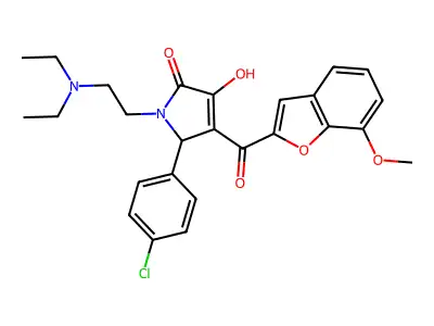 1-[2-(diethylamino)ethyl]-5-(4-chlorophenyl)-3-hydroxy-4-[(7-methoxybenzo[d]fu ran-2-yl)carbonyl]-3-pyrrolin-2-one structure