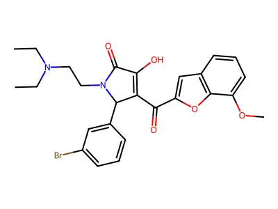 1-[2-(diethylamino)ethyl]-5-(3-bromophenyl)-3-hydroxy-4-[(7-methoxybenzo[d]fur an-2-yl)carbonyl]-3-pyrrolin-2-one structure