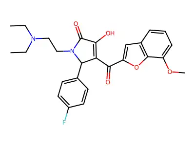 1-[2-(diethylamino)ethyl]-5-(4-fluorophenyl)-3-hydroxy-4-[(7-methoxybenzo[d]fu ran-2-yl)carbonyl]-3-pyrrolin-2-one structure