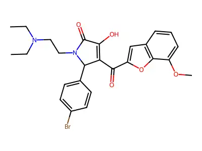 1-[2-(diethylamino)ethyl]-5-(4-bromophenyl)-3-hydroxy-4-[(7-methoxybenzo[d]fur an-2-yl)carbonyl]-3-pyrrolin-2-one structure