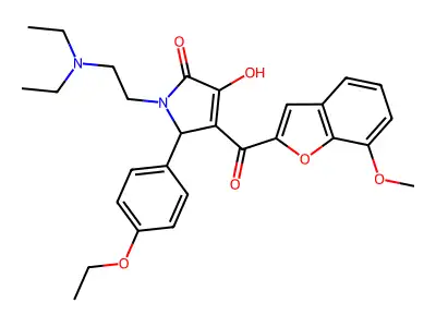 1-[2-(diethylamino)ethyl]-5-(4-ethoxyphenyl)-3-hydroxy-4-[(7-methoxybenzo[d]fu ran-2-yl)carbonyl]-3-pyrrolin-2-one structure