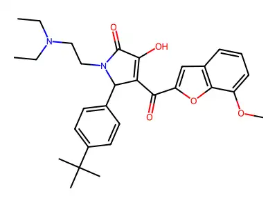 1-[2-(diethylamino)ethyl]-5-[4-(tert-butyl)phenyl]-3-hydroxy-4-[(7-methoxybenz o[d]furan-2-yl)carbonyl]-3-pyrrolin-2-one structure