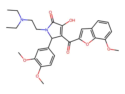 1-[2-(diethylamino)ethyl]-5-(3,4-dimethoxyphenyl)-3-hydroxy-4-[(7-methoxybenzo [d]furan-2-yl)carbonyl]-3-pyrrolin-2-one structure
