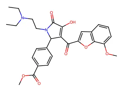methyl 4-{1-[2-(diethylamino)ethyl]-4-hydroxy-3-[(7-methoxybenzo[d]furan-2-yl) carbonyl]-5-oxo-3-pyrrolin-2-yl}benzoate structure
