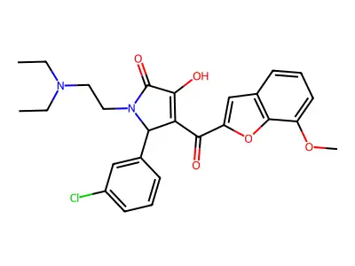 1-[2-(diethylamino)ethyl]-5-(3-chlorophenyl)-3-hydroxy-4-[(7-methoxybenzo[d]fu ran-2-yl)carbonyl]-3-pyrrolin-2-one structure