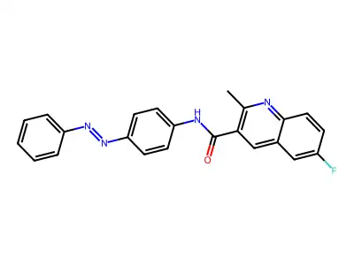 3-Quinolinecarboxamide, 6-fluoro-2-methyl-N-[4-(2-phenyldiazenyl)phenyl]- structure