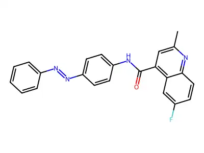 4-Quinolinecarboxamide, 6-fluoro-2-methyl-N-[4-(2-phenyldiazenyl)phenyl]- structure