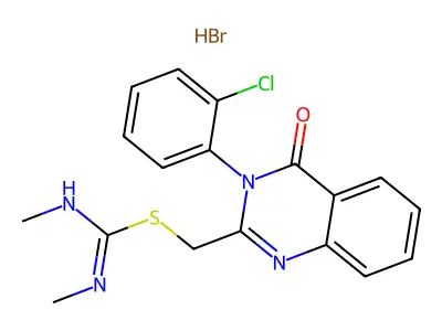 S-(3-(2-Chlorophenyl)-4(3H)-oxoquinazolin-2-ylmethyl)-N,N'-dimethylthiouronium bromide structure