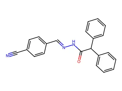 N-[(E)-(4-cyanophenyl)methylideneamino]-2,2-diphenylacetamide structure