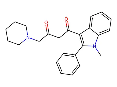 1,3-Butanedione, 1-(1-methyl-2-phenyl-1H-indol-3-yl)-4-(1-piperidinyl)- structure