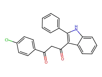 1,3-Propanedione, 1-(4-chlorophenyl)-3-(2-phenyl-1H-indol-3-yl)- structure