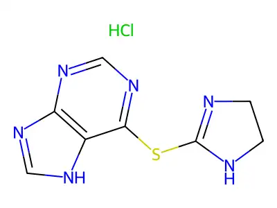 Purine, 6-(2-imidazolin-2-ylthio)-, hydrochloride structure