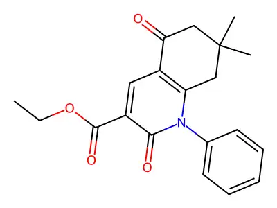 ethyl 7,7-dimethyl-2,5-dioxo-1-phenyl-1,2,5,6,7,8-hexahydroquinoline-3-carboxylate structure