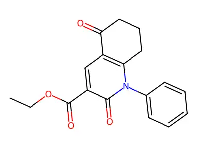 Ethyl 2,5-dioxo-1-phenyl-1,2,5,6,7,8-hexahydro-3-quinolinecarboxylate structure